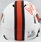 Warren Sapp Autographed Miami Hurricanes Lunar Speed Mini Helmet w/The U-Beckett W Hologram *Orange Image 3