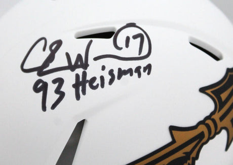 Charlie Ward Autographed Florida State Seminoles Lunar Speed Mini Helmet w/93 Heisman-Prova *Black Image 2