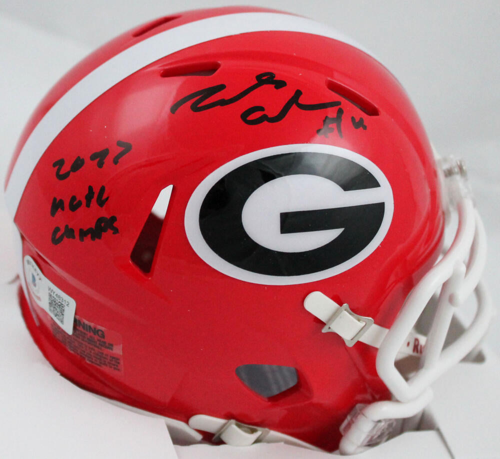 James Cook Autographed Georgia Bulldogs Speed Mini Helmet w/Natl Champs-Beckett W Hologram *Black Image 1