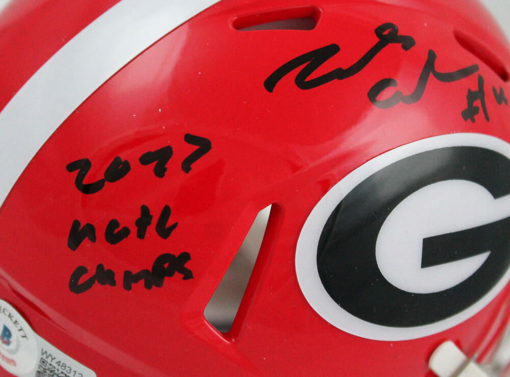 James Cook Autographed Georgia Bulldogs Speed Mini Helmet w/Natl Champs-Beckett W Hologram *Black Image 3