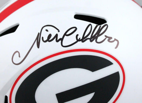 Nick Chubb Autographed Georgia Bulldogs F/S Lunar Speed Helmet-Beckett W Hologram *Black Image 2