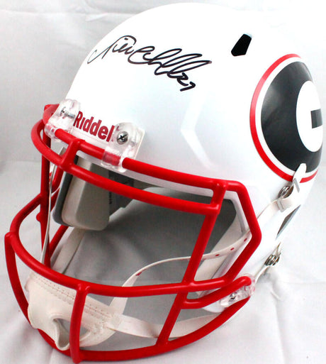 Nick Chubb Autographed Georgia Bulldogs F/S Amp Speed Helmet-Beckett W Hologram *Black Image 1