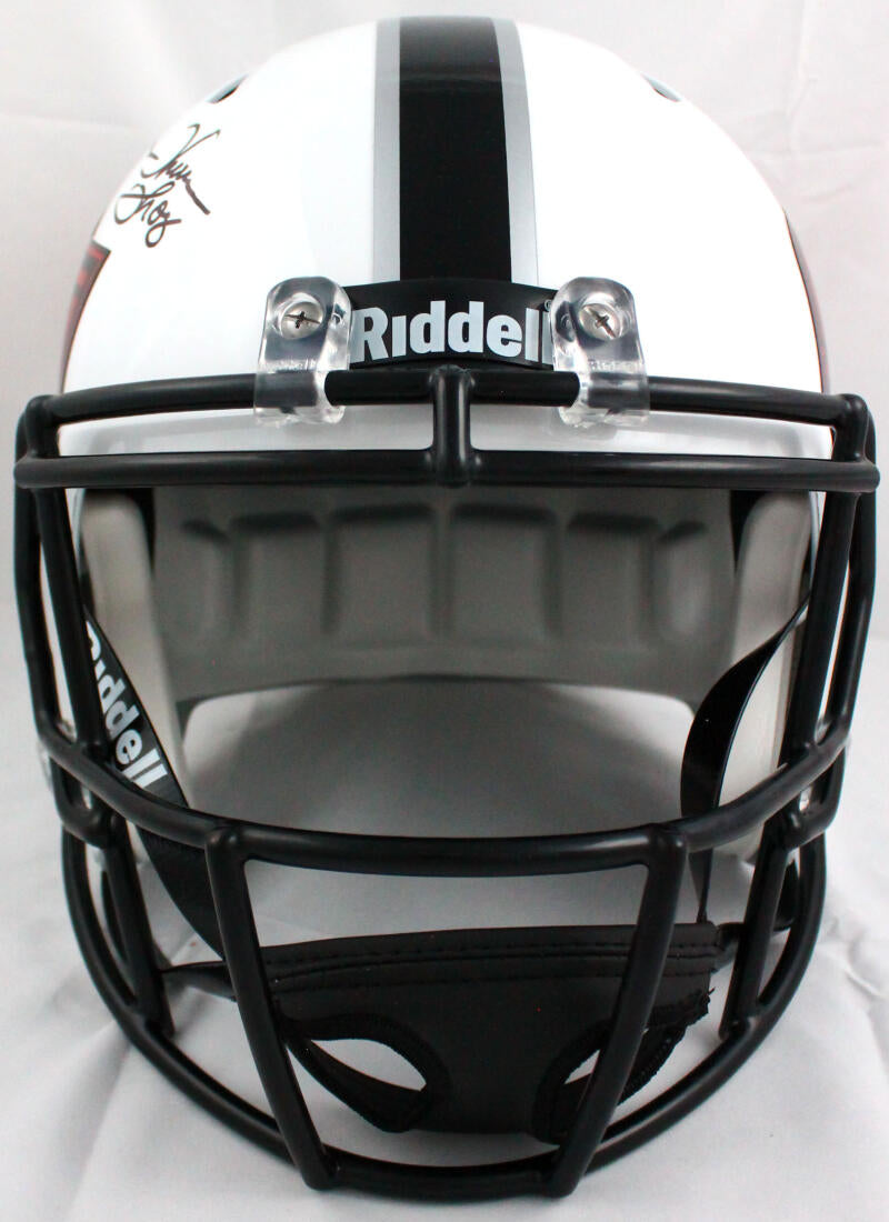 Barry Sanders Thurman Thomas Autographed Oklahoma State F/S Speed Helmet-Beckett W Hologram *Black Image 4