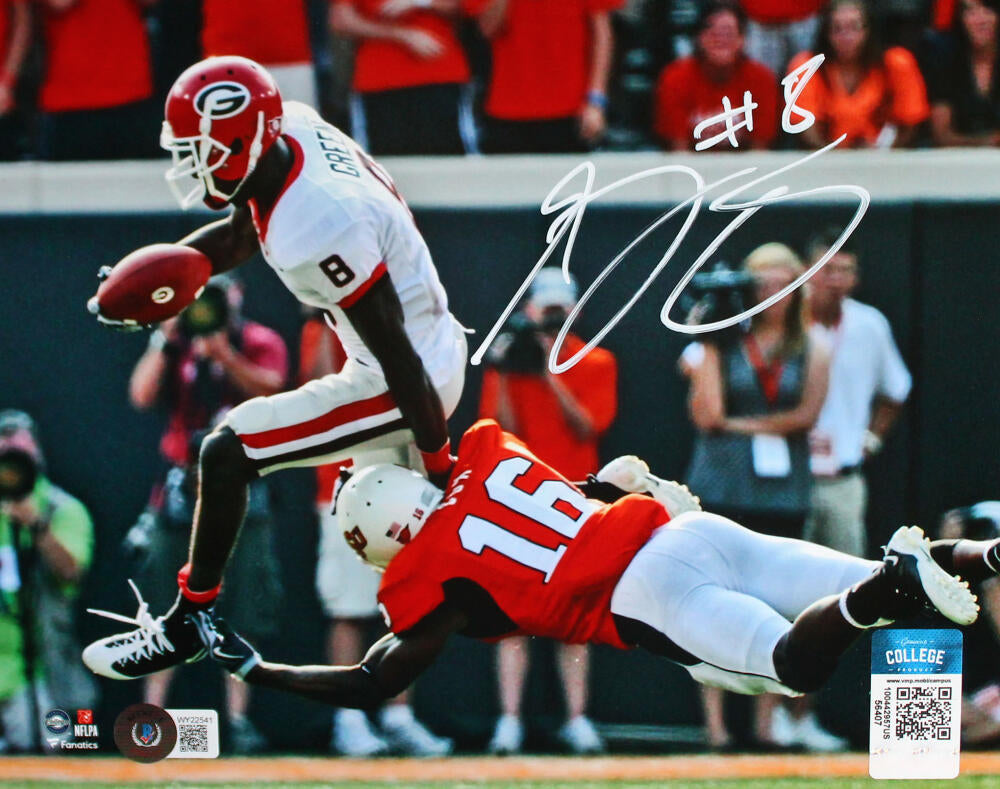 AJ Green Autographed Georgia Bulldogs 8x10 Leap Photo-Beckett W Hologram *White Image 1