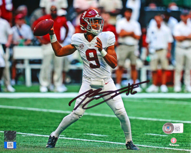 Bryce Young Autographed Alabama Crimson Tide 8x10 Passing-Beckett W Hologram *Black Image 1