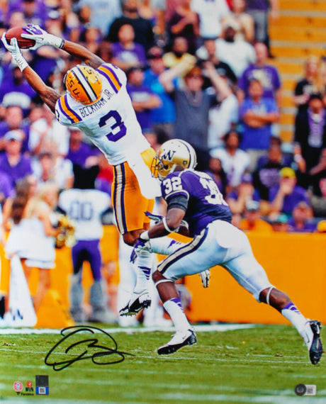 Odell Beckham Jr. Autographed LSU 16x20 Jump Catch Photo-Beckett W Hologram *Black Image 1