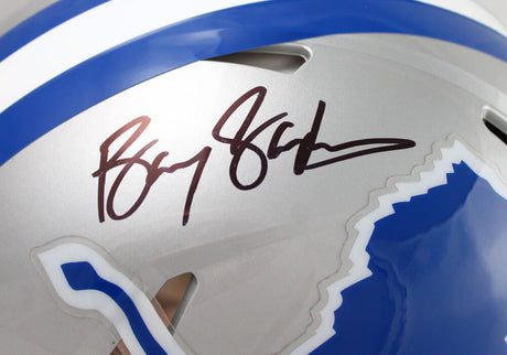 Barry Sanders Autographed Detroit Lions 83-02 TB F/S Speed Authentic Helmet-Beckett W Hologram *Black Image 2