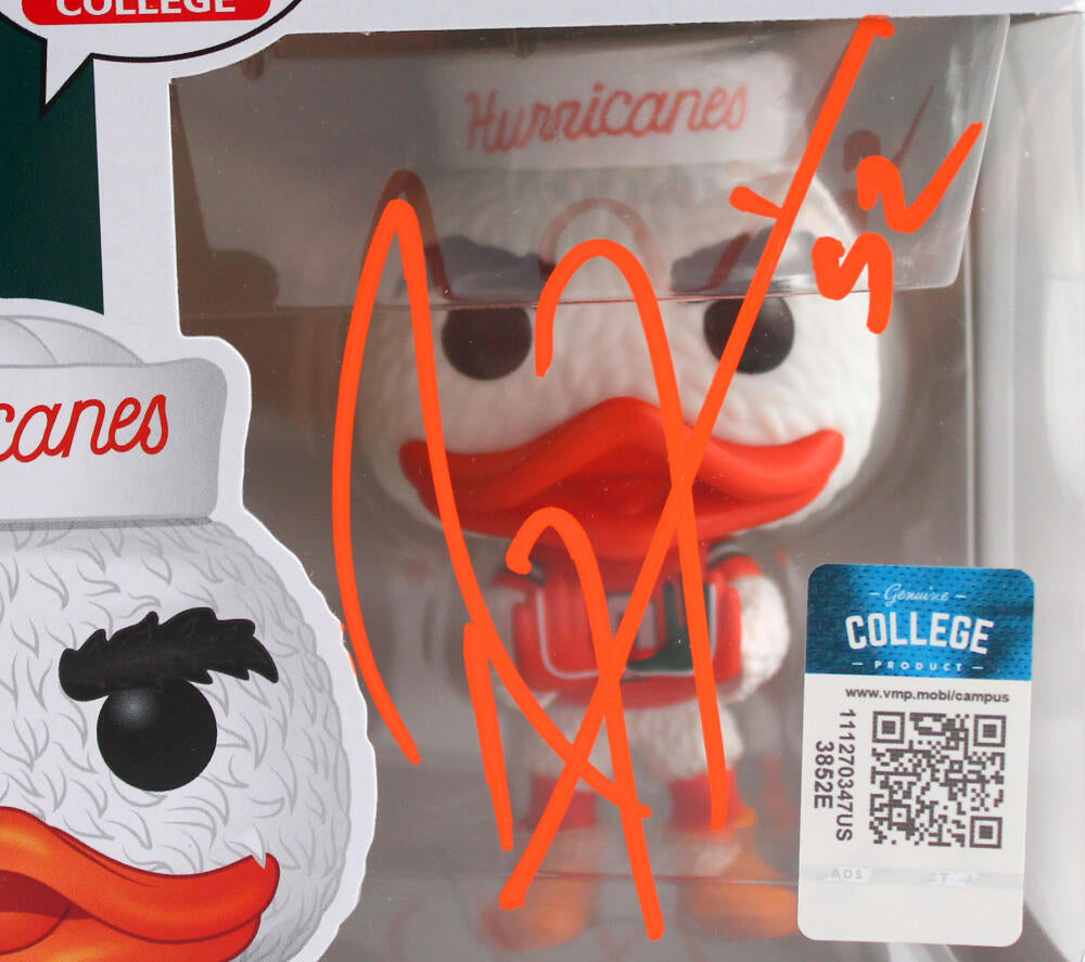 Ray Lewis Autographed Miami Hurricanes Funko Pop Figurine #12- Beckett W Hologram *Orange Image 2