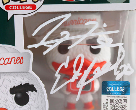 Ray Lewis Ed Reed Autographed Miami Hurricanes Funko Pop Figurine #12- Beckett W Hologram *White Image 2