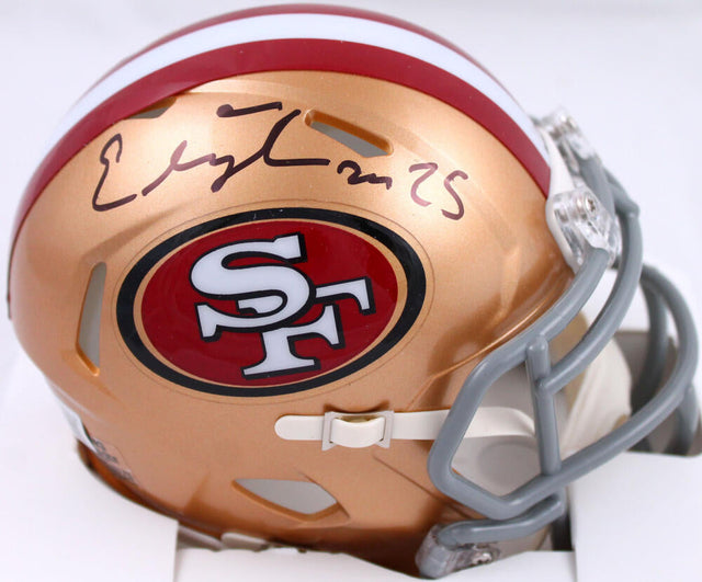 Elijah Mitchell Autographed San Francisco 49ers Speed Mini Helmet- Beckett W Hologram *Black Image 1