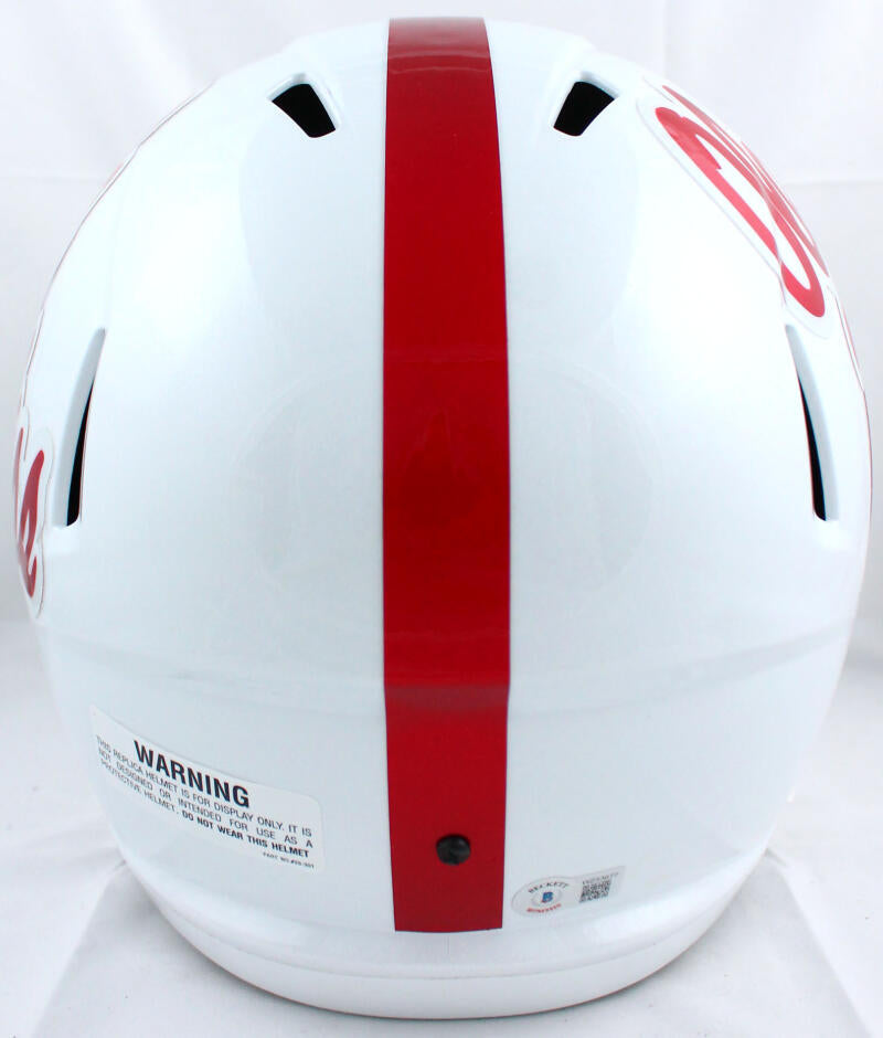 Elijah Moore Autographed Ole Miss Rebels F/S White Speed Helmet-Beckett W Hologram *Black Image 4