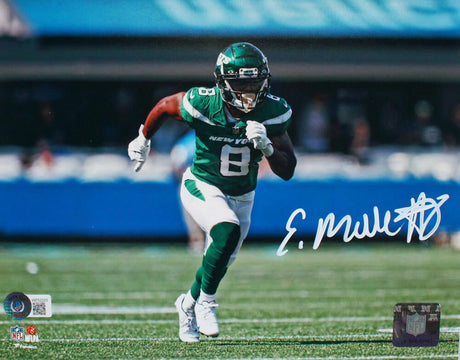 Elijah Moore Autographed New York Jets 8x10 FP Stance Photo- Beckett W Hologram *White Image 1