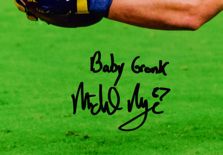 Michael Mayer Autographed Notre Dame 16x20 Stretch Photo w/Baby Gronk- Beckett W Hologram *Black Image 2