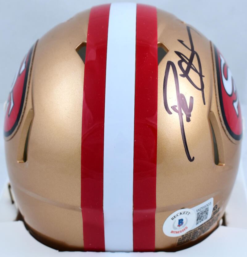 Deion Sanders Autographed San Francisco 49ers 64-95 Speed Mini Helmet- Beckett W Hologram *Black Image 3