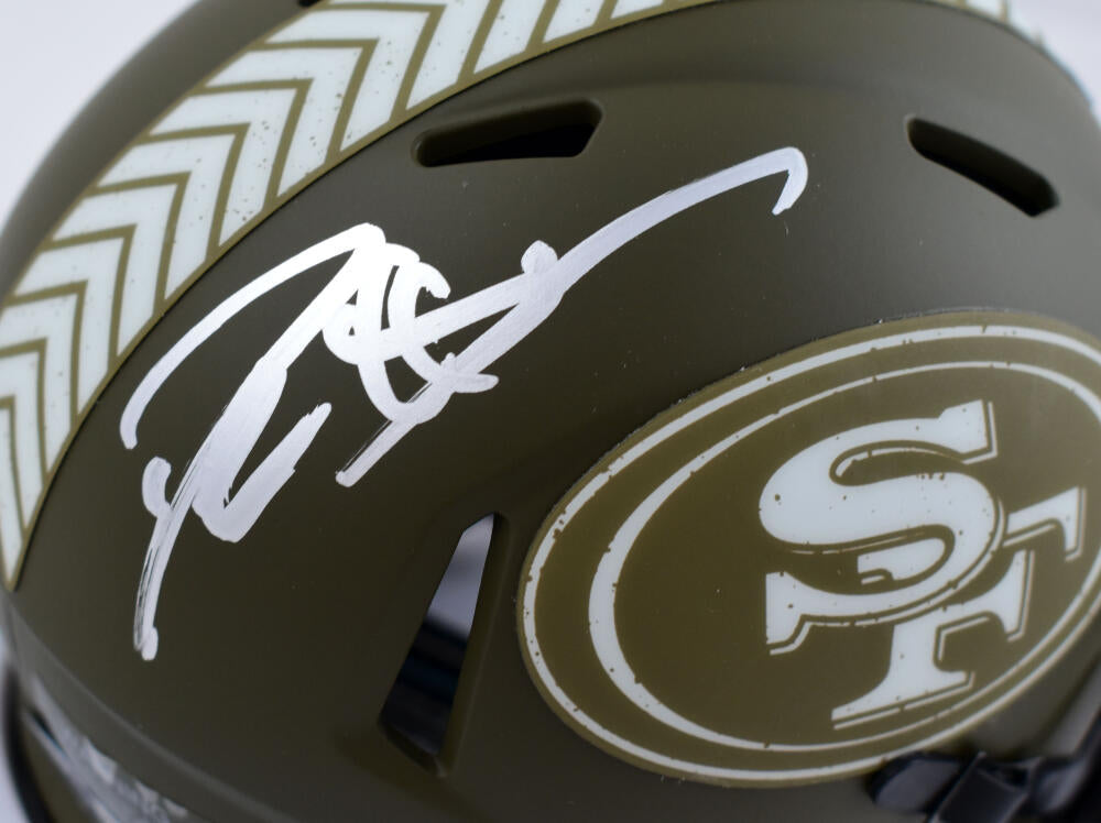 Deion Sanders Autographed San Francisco 49ers Salute to Service Speed Mini Helmet-Beckett W Hologram *Silver Image 2