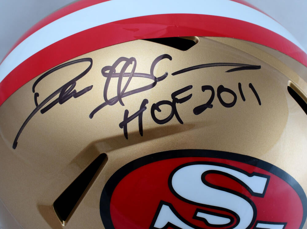 Deion Sanders Autographed San Francisco 49ers F/S 64-95 Speed Helmet w/HOF-Beckett W Hologram *Black Image 2