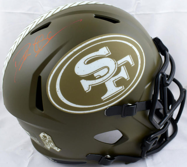 Deion Sanders Autographed San Francisco 49ers F/S Salute to Service Speed Helmet-Beckett W Hologram *Red Image 1