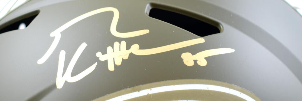 George Kittle Autographed San Francisco 49ers F/S Salute to Service Speed Helmet-Beckett W Hologram *Gold Image 2