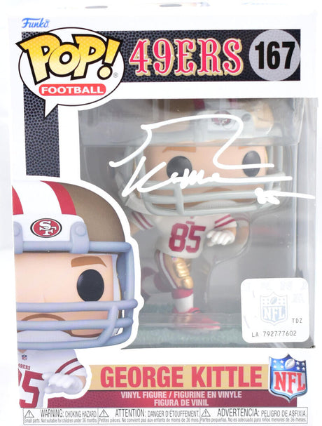 George Kittle Autographed San Francisco 49ers Funko Pop Figurine #167- Beckett W Hologram *White Image 1