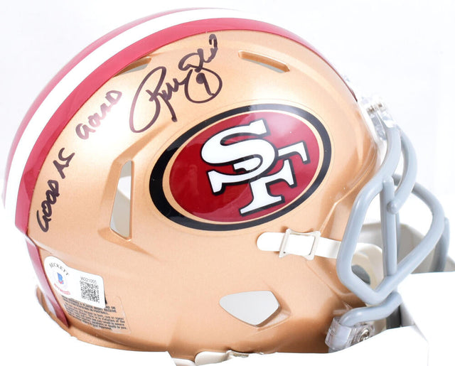 Robbie Gould Autographed San Francisco 49ers Speed Mini Helmet w/Good as Gould- Beckett W Hologram *Black Image 1