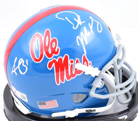 DK Metcalf/AJ Brown Autographed Ole Miss Rebels Schutt Mini Helmet-Beckett W Hologram *White Image 1