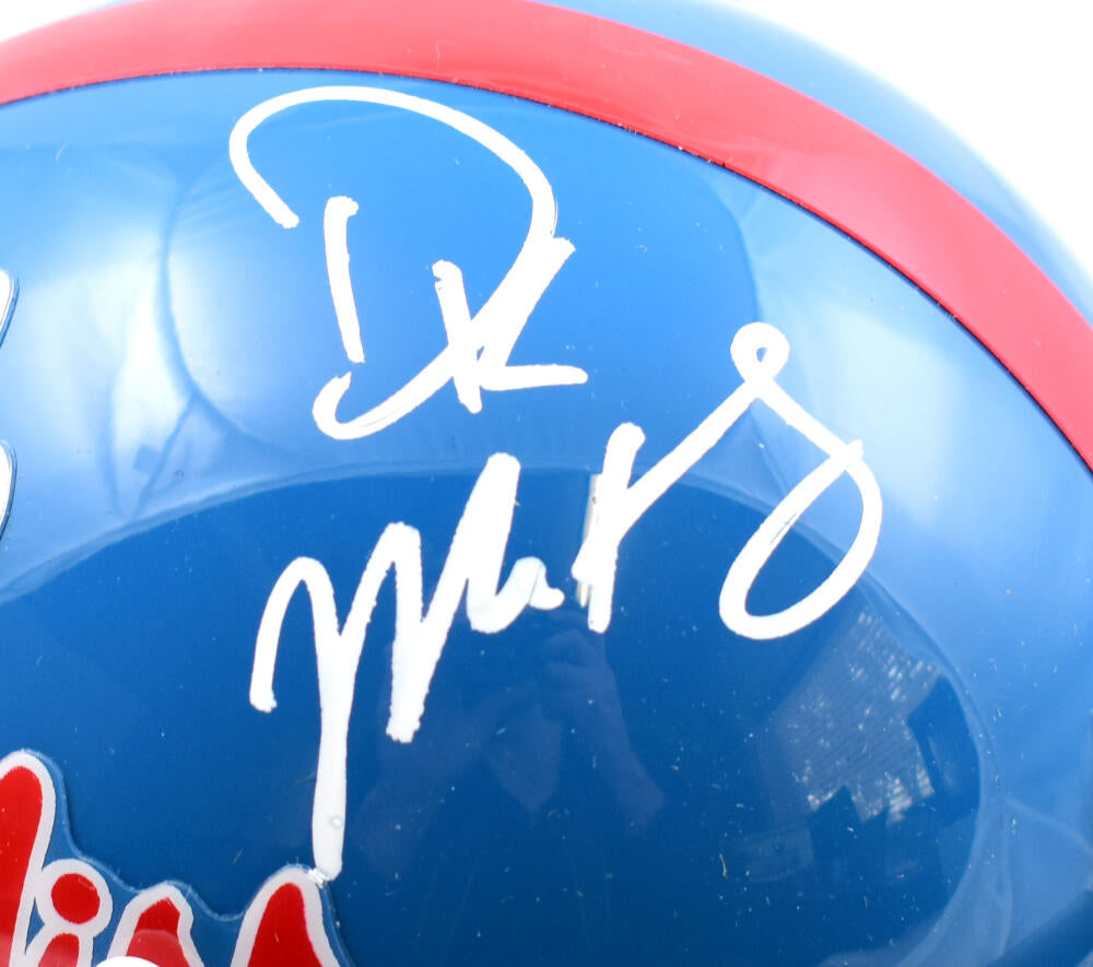 DK Metcalf/AJ Brown Autographed Ole Miss Rebels Schutt Mini Helmet-Beckett W Hologram *White Image 2