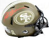 Deion Sanders Autographed San Francisco 49ers Salute to Service Speed Mini Helmet-Beckett W Hologram *Red Image 1