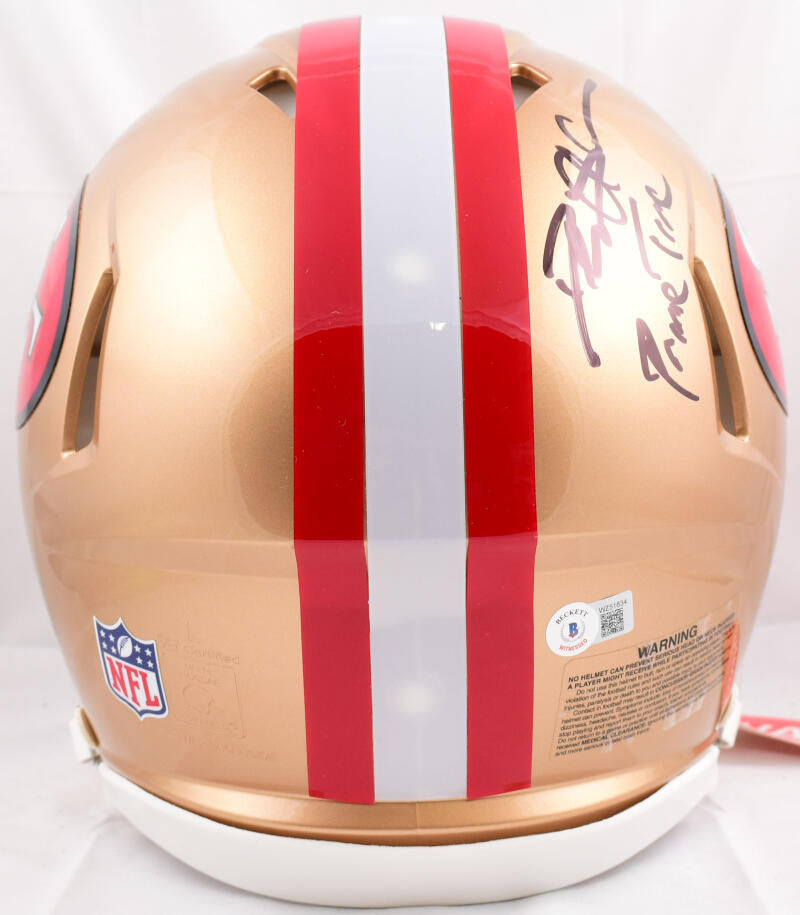 Deion Sanders Autographed San Francisco 49ers F/S 64-95 Speed Authentic Helmet w/Prime Time - Beckett W Hologram *Black Image 3