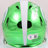 Magic Johnson Autographed Michigan State Spartans Chrome Speed Mini Helmet - Beckett W Hologram *White Image 3