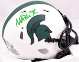 Magic Johnson Autographed Michigan State Spartans Lunar Speed Mini Helmet - Beckett W Hologram *Green Image 1