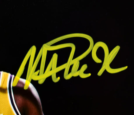 Larry Bird Magic Johnson Autographed 8x10 Spotlight Photo-Beckett W Hologram *Green/Yellow Image 2