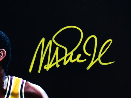 Larry Bird Magic Johnson Autographed 16x20 Spotlight Photo-Beckett W Hologram *Green/Yellow Image 2