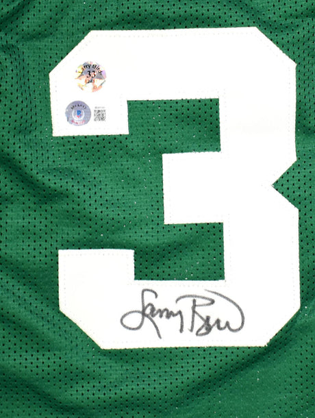 Larry Bird Autographed Green Pro Style Basketball Jersey-Beckett W Hologram *Black *L Image 2