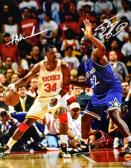 Hakeem Olajuwon Shaquille O'Neal Autographed 16x20 Photo #2- Beckett W Hologram *White Image 1