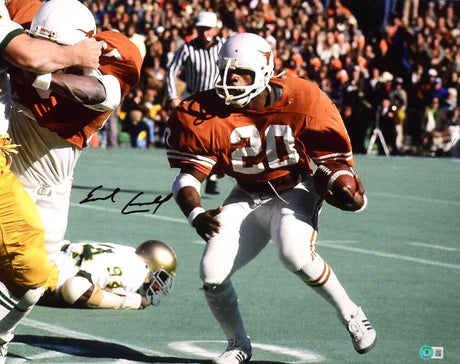 Earl Campbell Autographed Texas Longhorns 16x20 Running Photo- Beckett W Hologram *Black Image 1