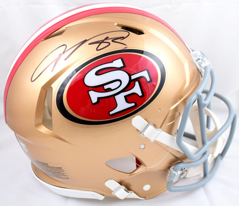 Vernon Davis Autographed 49ers Speed Authentic F/S Helmet- Beckett W Hologram *Black Image 1