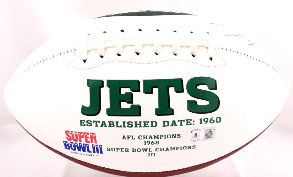 Wayne Chrebet Autographed New York Jets Logo Football - Beckett W Hologram *Black Image 3