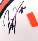 Ray Lewis Ed Reed Autographed Miami Hurricanes White Schutt Mini Helmet- Beckett W Hologram *Black Image 3