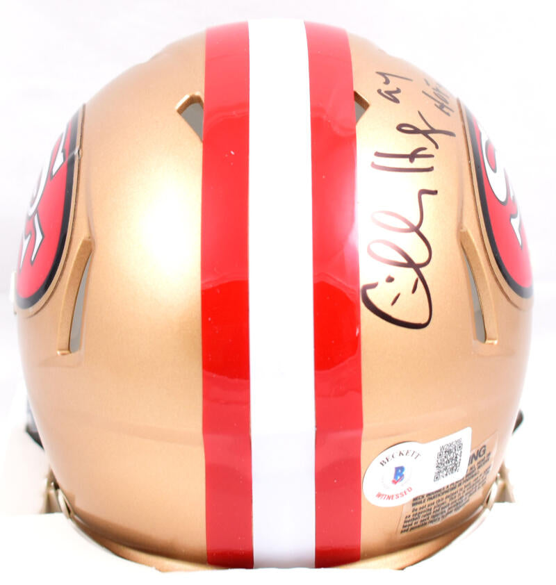 Charles Haley Autographed San Francisco 49ers Speed Mini Helmet W/ HOF- Beckett W Hologram *Black Image 3