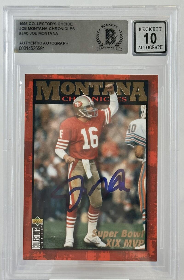 1995 Collector's Choice Joe Montana Chronicles #JM5  Auto San Francisco 49ers BAS Autograph 10 Image 1