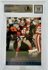 2000 Upper Deck Legends #71  Joe Montana Auto San Francisco 49ers BAS Autograph 10 Image 1