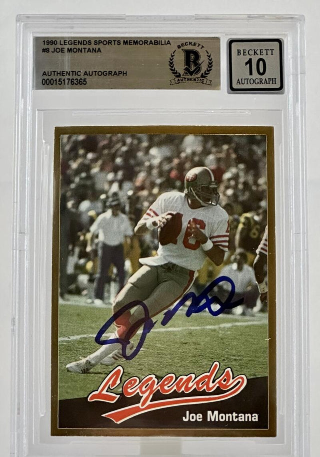 1990 Legends Sports Memorabilia #8 Joe Montana Auto San Francisco 49ers BAS Autograph 10 Image 1