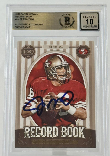 2019 Panini Legacy Record Book #8 Joe Montana Auto San Francisco 49ers BAS Autograph 10 Image 1