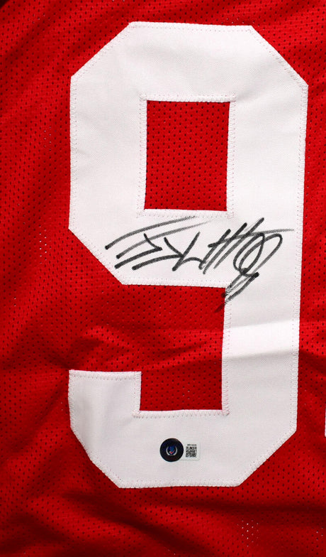 JJ Watt Autographed Red College Style Jersey-Beckett W Hologram *Black Image 2