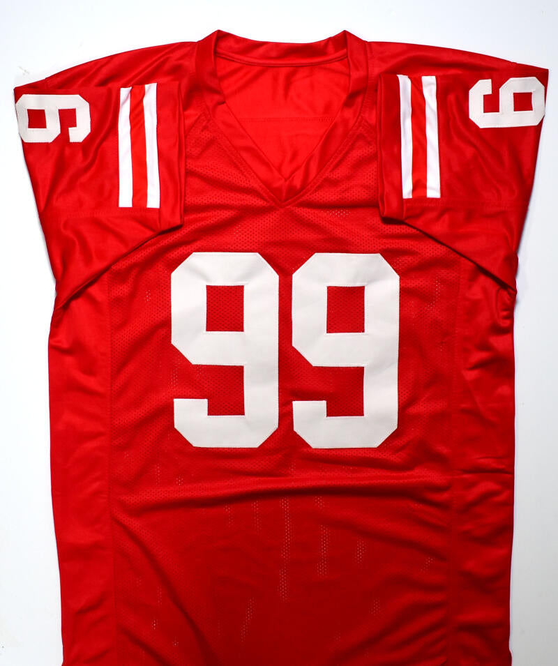 JJ Watt Autographed Red College Style Jersey-Beckett W Hologram *Black Image 3