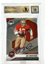 2021 Panini Mosaic #292 Super Bowl MVPs  Joe Montana Auto San Francisco 49ers BAS Autograph 10 Image 1