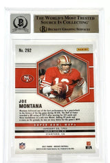 2021 Panini Mosaic #292 Super Bowl MVPs  Joe Montana Auto San Francisco 49ers BAS Autograph 10 Image 2