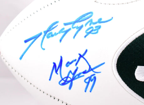 Sack Exchange Autographed New York Jets Logo Football - JSA W *Blue Image 2