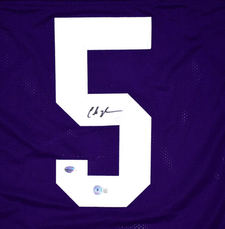 Chris Johnson Autographed Purple College Style Jersey - Beckett Hologram *Black Image 2