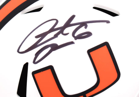 Santana Moss Autographed Miami Hurricanes Lunar Speed Mini Helmet-Beckett W Hologram *Black Image 2